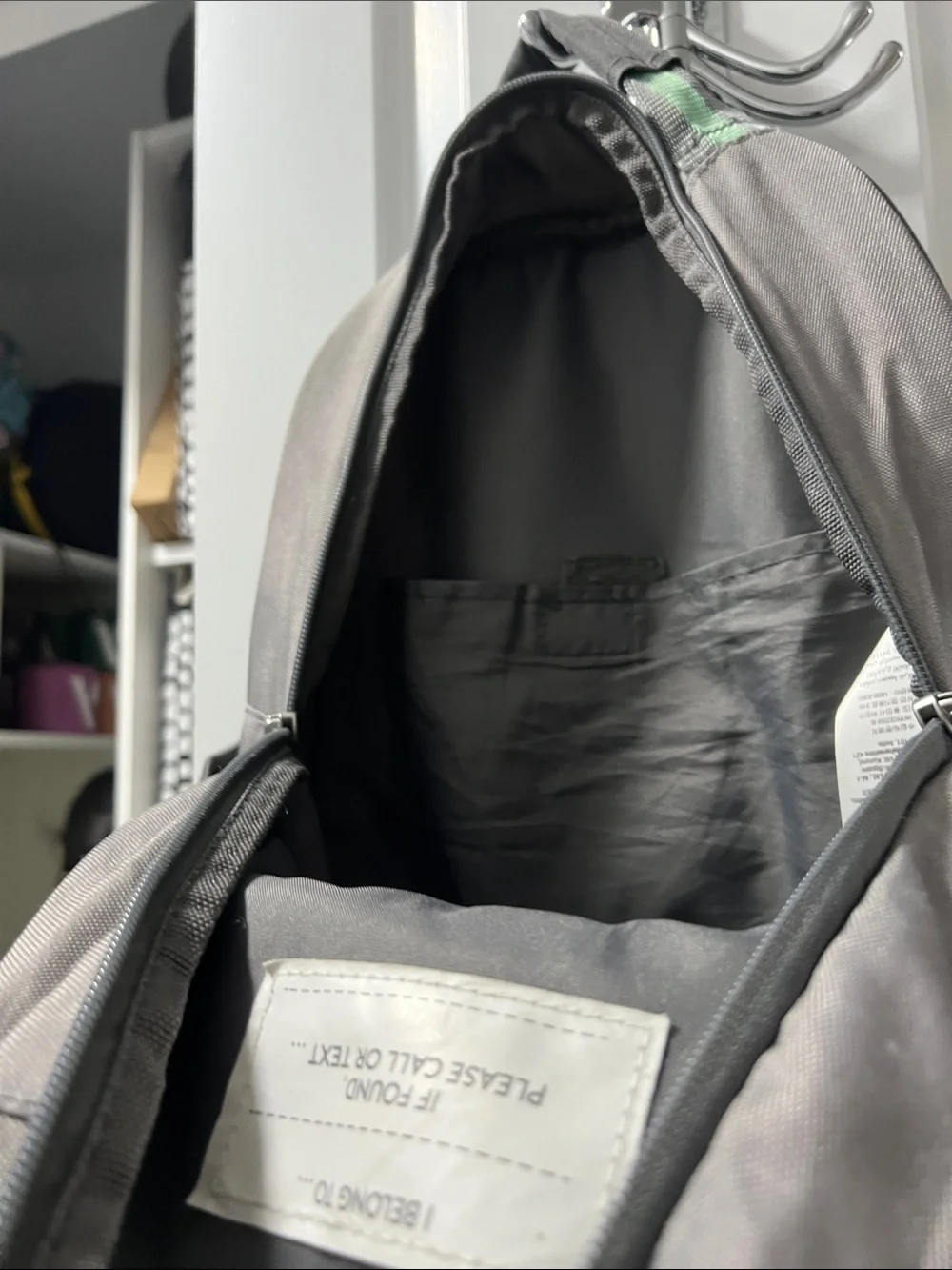 Pottery Barn Kids Gray Grogu-Themed Backpack with Green Accents
